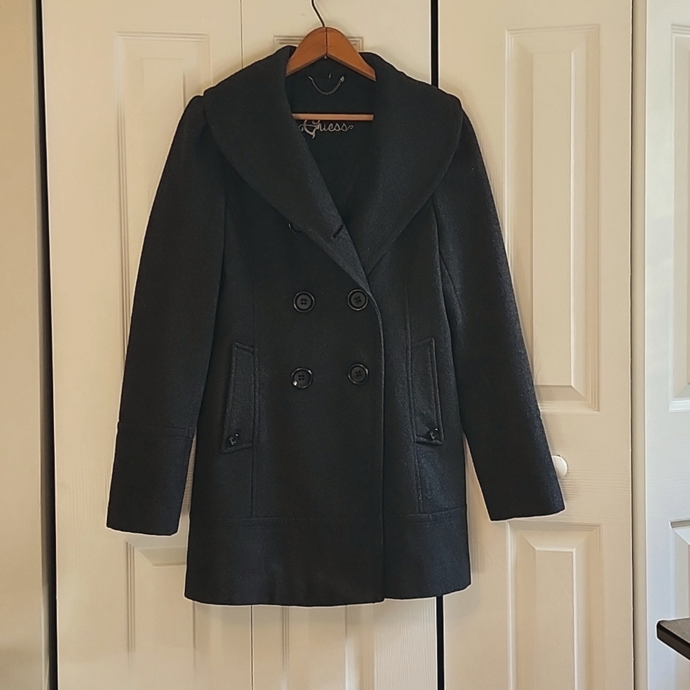 Women's Guess Wool Double Breasted Button Coat Size L